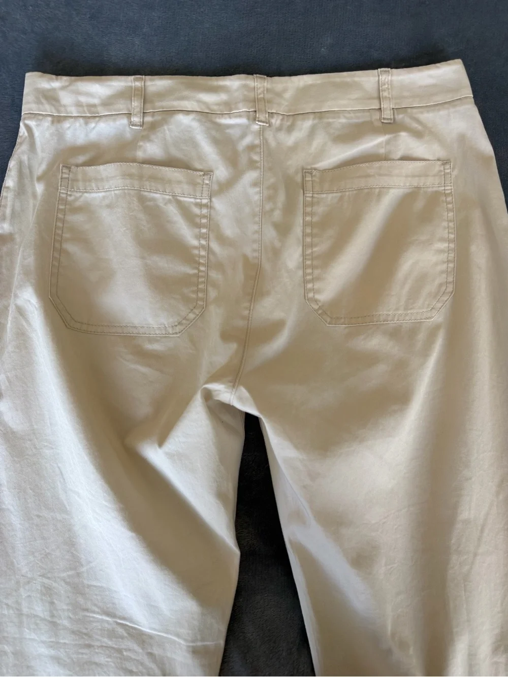 NWT Slim Boyfriend Chino Lightweight Patch-Pocket Cream Casual Pants Size 28